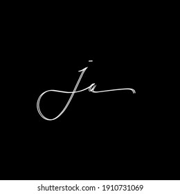 j a ja initial logo handwriting template vector. isolated white background