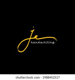 j a ja modelo inicial de escritura manual de logotipo vectorial