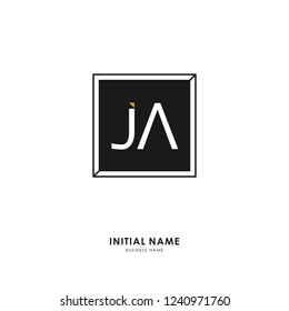 J A JA Initial logo letter with minimalist concept. Vector with scandinavian style logo.