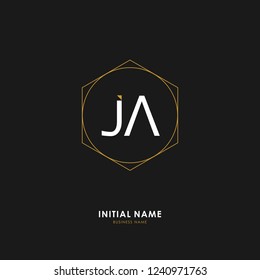 J A JA Initial logo letter with minimalist concept. Vector with scandinavian style logo.