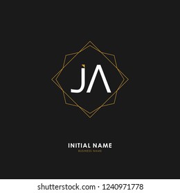 J A JA Initial logo letter with minimalist concept. Vector with scandinavian style logo.
