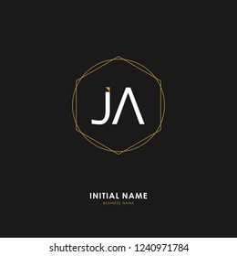 J A JA Initial logo letter with minimalist concept. Vector with scandinavian style logo.