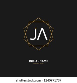 J A JA Initial logo letter with minimalist concept. Vector with scandinavian style logo.