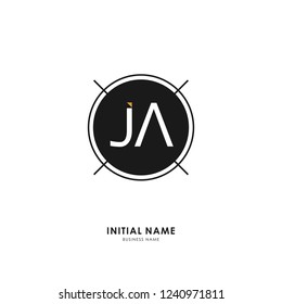 J A JA Initial logo letter with minimalist concept. Vector with scandinavian style logo.