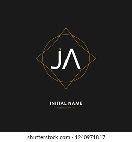 J A JA Initial logo letter with minimalist concept. Vector with scandinavian style logo.