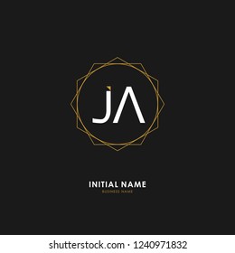 J A JA Initial logo letter with minimalist concept. Vector with scandinavian style logo.