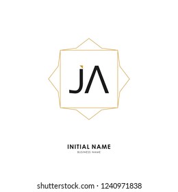 J A JA Initial logo letter with minimalist concept. Vector with scandinavian style logo.