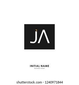 J A JA Initial logo letter with minimalist concept. Vector with scandinavian style logo.
