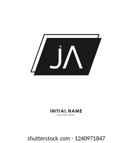 J A JA Initial logo letter with minimalist concept. Vector with scandinavian style logo.