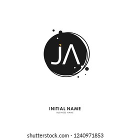 J A JA Initial logo letter with minimalist concept. Vector with scandinavian style logo.