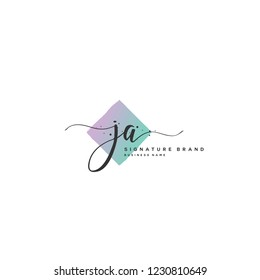 J A JA Initial logo template vector