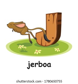 J for Jackal Cartoon 3D Alphabet Wood Animals