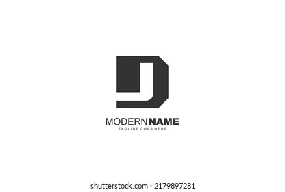 Resumen del logo de J JD DJ para la compañía de marca. ilustración vectorial de plantilla de letra para su marca.