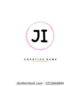 J I JI Initial abstract logo concept vector