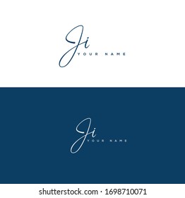  J I JI Initial letter handwriting and signature logo.	