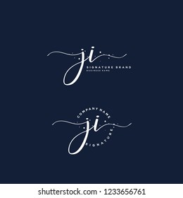 J I JI Initial logo template vector