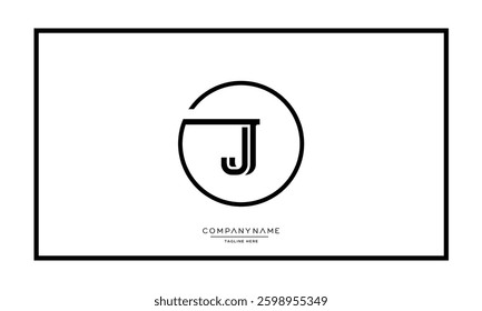 J or JJ Alphabet letters logo vector monogram
