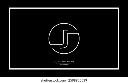 J or JJ Alphabet letters logo vector monogram
