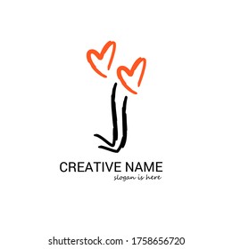j j j j letra inicial manuscrita y logotipo de firma. fondo blanco aislado