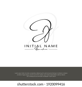 J J JJ Initial Brief Handschrift und Signatur Logo. Schönheit, Vektoranfängliches Logo .Mode, Boutique, Blumen und botanisch