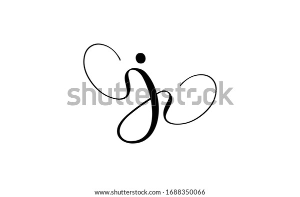 J Jj Jjj Cursive Letter Initial Stock Vector Royalty Free 1688350066