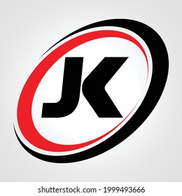 j, jk letter logo design
