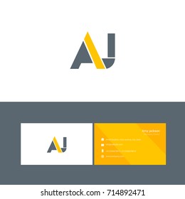 A J joint logo bold letter design with business card template