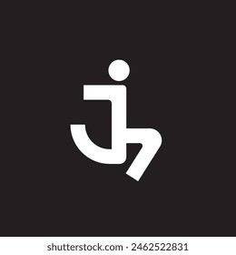 J jump and run logo design.