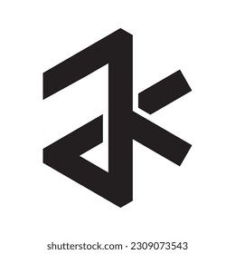 j and K alphabet for logo vector art design