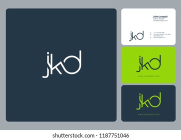 J K D Letters Joint logo icon and business card vector template.
