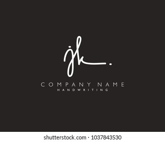 J K Initial handwriting logo