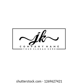 J K Initial handwriting logo vector