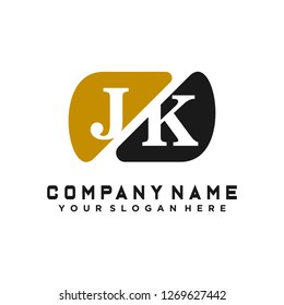 J K Initial handwriting logo vector