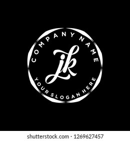 J K Initial handwriting logo vector