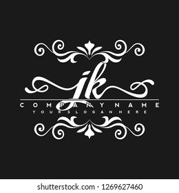 J K Initial handwriting logo vector