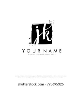 J K initial square logo template vector