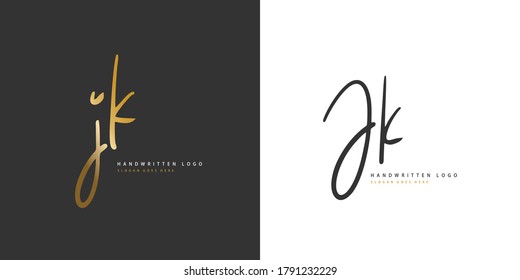 J K JK Initial handwriting or handwritten logo for identity. Logo with hand drawn style.