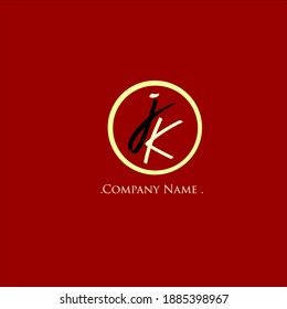 J K JK Initial handwriting or handwritten logo for identity