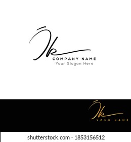  J K JK Escritura manuscrita inicial y logotipo de la firma. Logo inicial del vector de belleza .Moda, boutique, floral y botánica