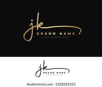 j k jk initial letter handwriting and signature logo