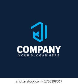 j k Gemeinschaftsbrief Logo Design Vektor. j k Logo.