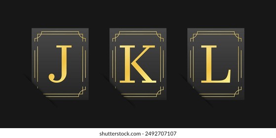 J K L letters set icons. Flat style. Vector icons.
