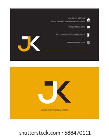 J & K Letter logo, with Business card
