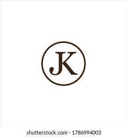 J K letter logo emblem design 