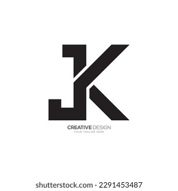 J Letra K logotipo de monograma abstracto creativo plano moderno único