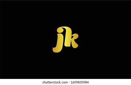  J K Estilo minimo único color dorado y negro color dorado modelo de diseño del vector de diseño 