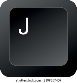 J key, button vector image
