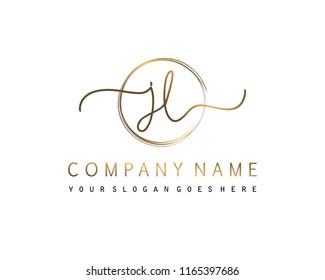 J L Initial handwriting logo vector