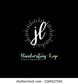 J L Initial handwriting logo vector