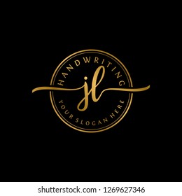J L Initial handwriting logo vector